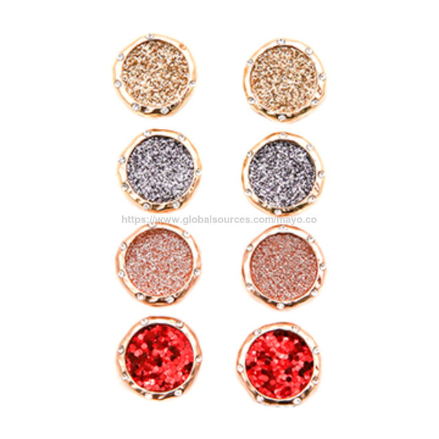 Pack de Pendientes de Moda de Resina con Purpurina Multicolor