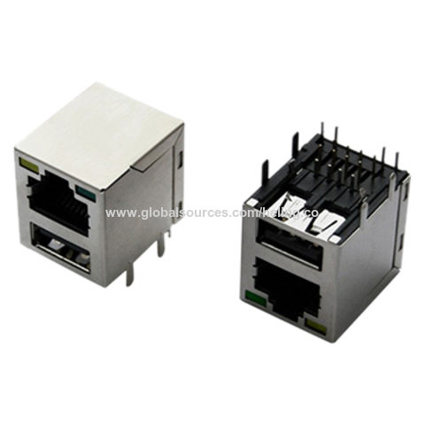 China Modular Jack with Single USB 2.0, Shielded and LED on Global ...