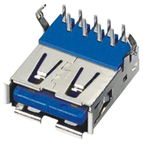 USB 3.0 female connector, Ni plated, LCP, USB 3.0 female connector ...