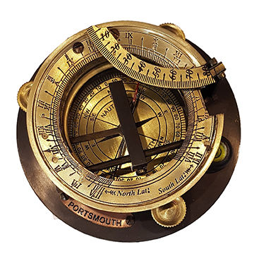 Nautical Vintage Antique Rare Brass Compass - Brown