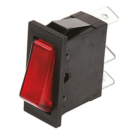 Mini interrupteur à bascule marche/arrêt SPST 15 mm, rond noir.