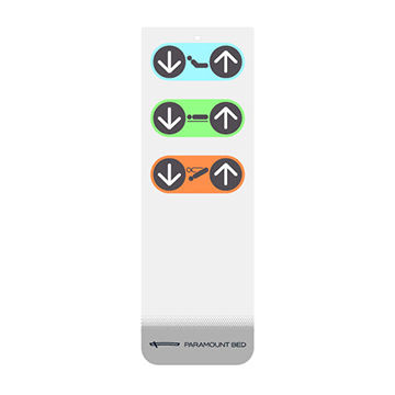 Membrane graphic overlay control panel with LED window and embossed ...