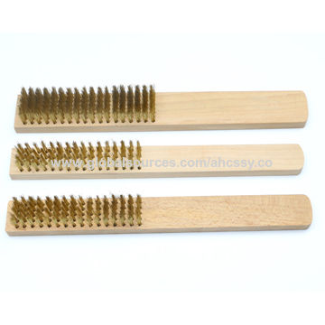 Stainless Steel Copper Wire Brass Briste Wood Handle Wire Brush Tn