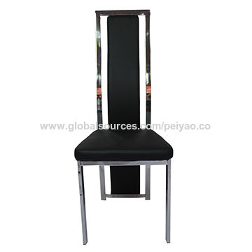 Back Metal Frame Dining Chair, High Back Black Metal Dining Chairs