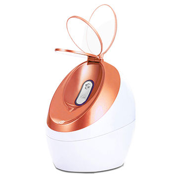 Diseño especial mini máquina de vapor facial nano iónico con espejo de maquillaje