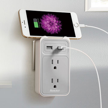 Huntkey 2 Wall Mount Charger S With Cradle And Dual 1 Amp Usb Charging Ports Smd407 China - Usb Charging Wall Dock