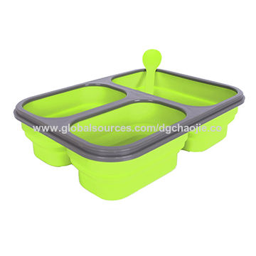 Food Grade Silicone Collapsible Lunch Bento Box Folding Food Container Random Co 