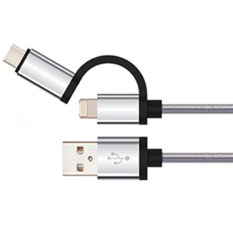 Usb Mobile Cable Mobile phone USB cable, 3-in-1 AM to type-C lightning & micro, metal ...