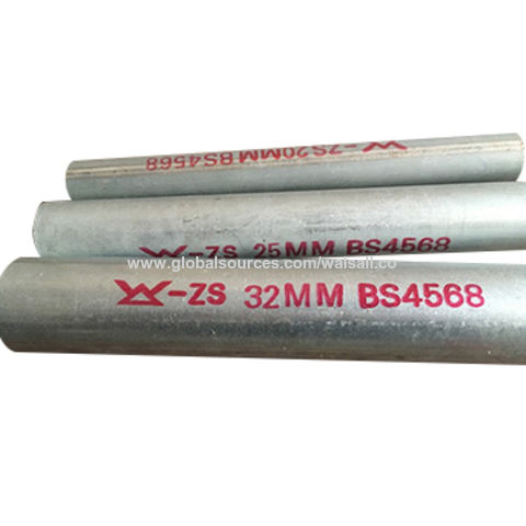 20mm , 25mm Galvanized BS4568 Conduit Pipe , Steel Electrical