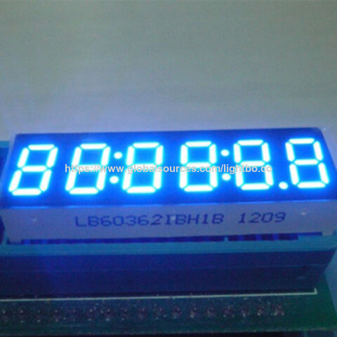 Ultra Bright Blue Anode 6-digit 0.36-inch 7-segment LED Display for ...