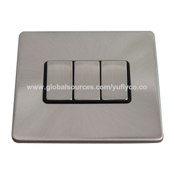 BG Brushed Steel 3 Gang Light Switch In Double Format Custom Switch - Foto 8