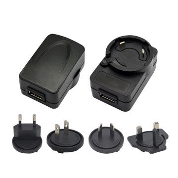 Interchangeable 5V350mA AC DC USB Power Adapter with CE FCC REACH ...