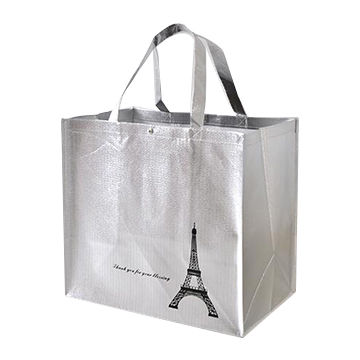silver metallic tote