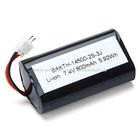 OEM Rechargeable Lithium ion Battery Pack 14500-2S-3J 7.4V 800mAh for Portable Electronic Devices for sale at factory direct price