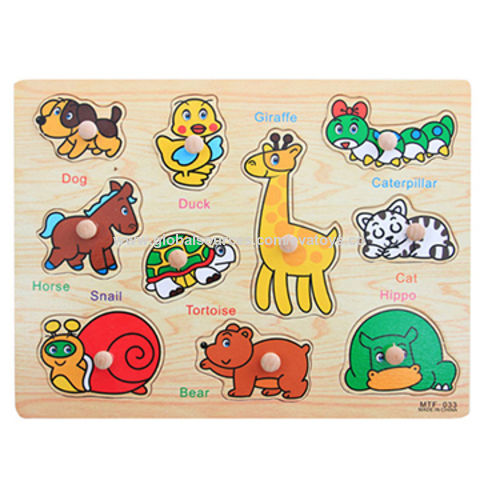 Buy Wholesale China Cheap Wooden Toy Animals Knob Puzzle For Toddlers  W14m107 & Animals Knob Puzzle at USD  | Global Sources