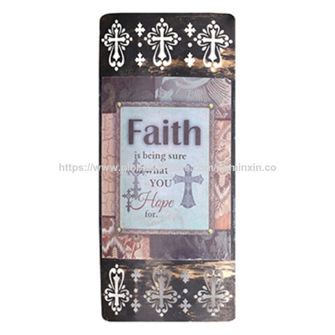 Croix Métallique Murale Foi en Doré - Décoration Religieuse pour la Maison for sale at factory direct price