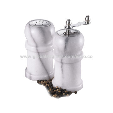 Black & White Marble Salt And Pepper Shakers