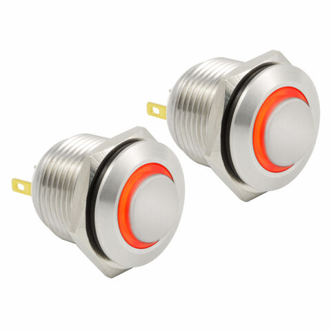 8MM Metal Push Button Switch LED Momentary Latching Waterproof 4Pin Self  Locking