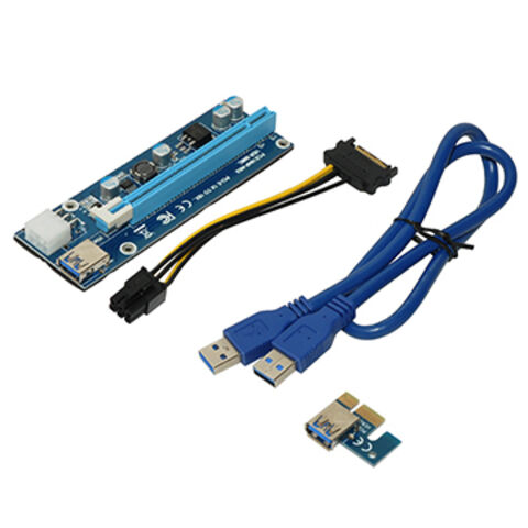 USB 3.0 Pcie PCI-E Express 1x To 16x Extender Riser Card Adapter Power BTC Cable 