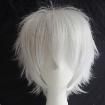 white hair wig short