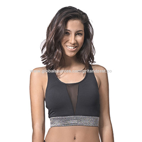 Women Sports Bra U Neck Breathable Stretchy High Strength Shockproof Yoga Sports  Bra For Exercise