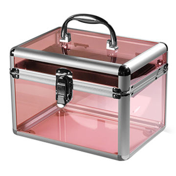 Buy Wholesale China Pink Fashion Aluminum Acrylic Display Box Storage Makeup Nail Kit & Acrylic Makeup Box at USD 4