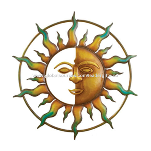 Buy Wholesale China Hot Selling Decorative Sun Face Metal Wall Art For ...