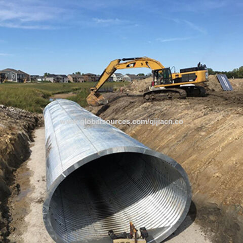 Oval Corrugated Galvanized Steel Pipe, Oval-shaped Steel Culvert Pipe ...