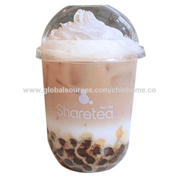 24 oz 700ml clear plastic bubble tea cup U shaped cold drinking cups with  lids