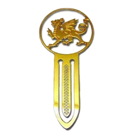 Lesezeichen aus Messing mit geätztem, individuellem Logo, Goldton – Perfekt für Werbegeschenke