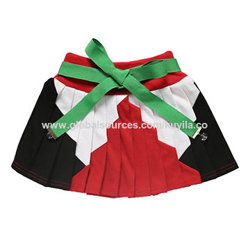 Fashion stitching waist closing mesh pleated bottom skirt  4446