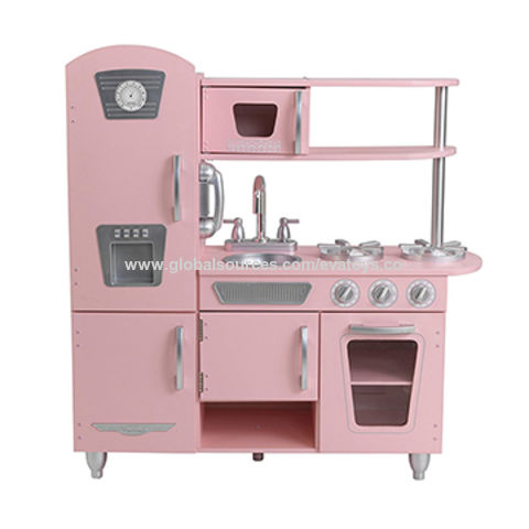 Wholesale Wooden Montessori Modern Baby Kitchen Ware Play House Pink Little  Cute kitchen toys From m.