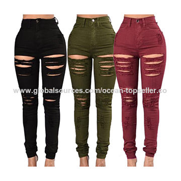 Red Green Jeans Trousers Bulk Wholesale 