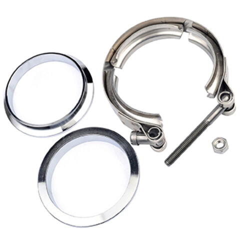2 Inch V Band Clamp & Interlocking Flange Set, Stainless Steel, Exhaust