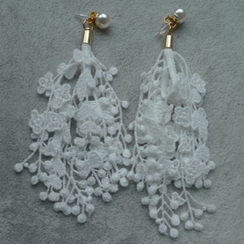 white lace earrings