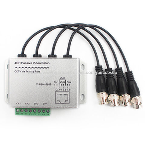 4CH Passiver HD Video Balun 1080P/5MP 450-650M Blitzschutz Anti-Interferenz AHD/TVI/CVI/XVI