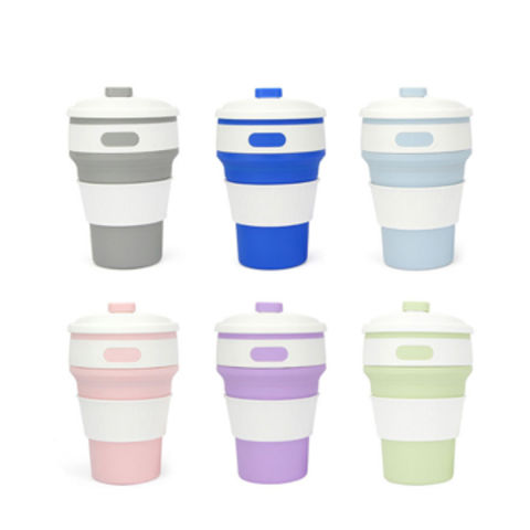 Vaso plegable de silicona sostenible con tapa - Ideal para mayoristas y distribuidores