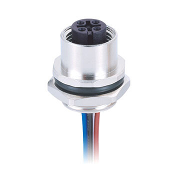 Density Rear Panel Mount Connector ChinaM12 5-pin/A coded/female rear panel mount connector, soldered with ...