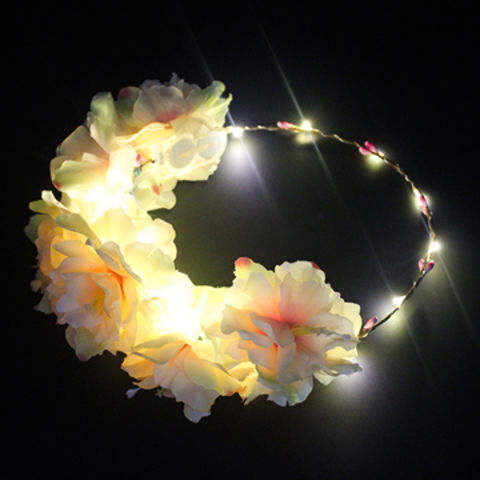Pink Led Crown China Wonderful LED Crown Light Up Beautiful Rose Flowers Headband on ...