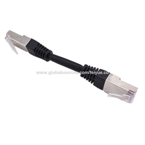 CAT6 S/FTP network cable, RJ45 angled-straight – White
