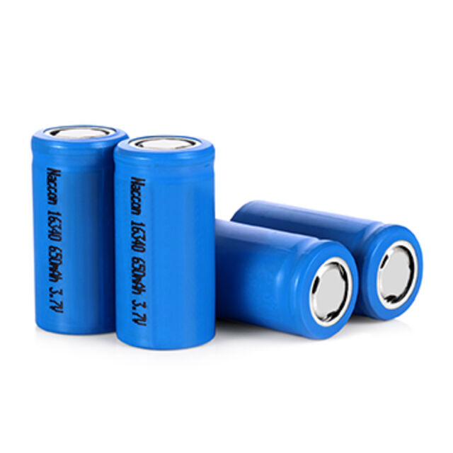 Batterie rechargeable 16340 3.7v 650mAh pour produits numériques