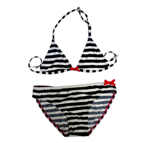 Buy Wholesale China Girls' Bikini with Bra Top, Brief Bottom, Black and ...