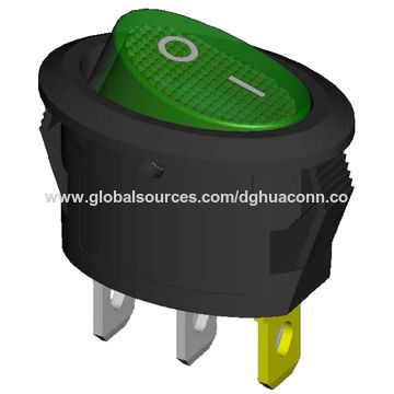 Buy Wholesale China Oval on-off green lighted rocker switch 6A/12A ...
