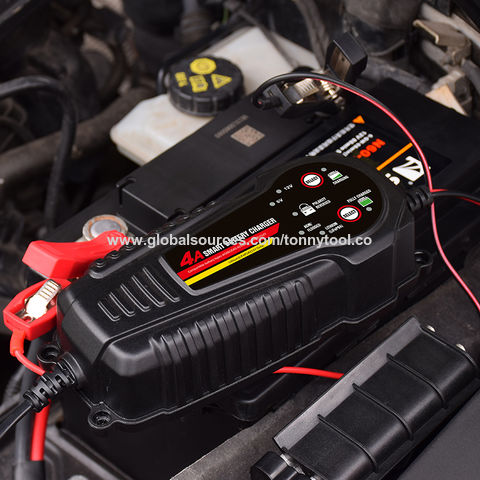 Mainteneur de chargeur de batterie de voiture intelligente, chargeur de batterie  intelligent automatique 12V/10A 24V/5A avec température