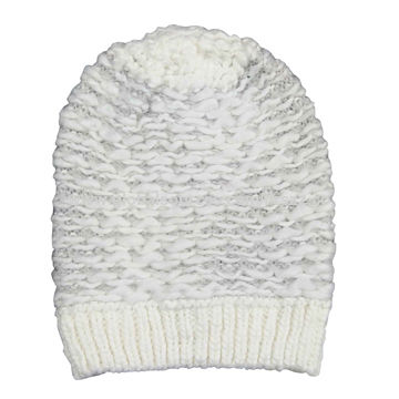 ladies cream beanie hat