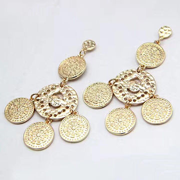 Indian Earring Round | Alloy Earrings | Alloy Jewelry | Dangle Earrings -  Ethnic Gold Color - Aliexpress