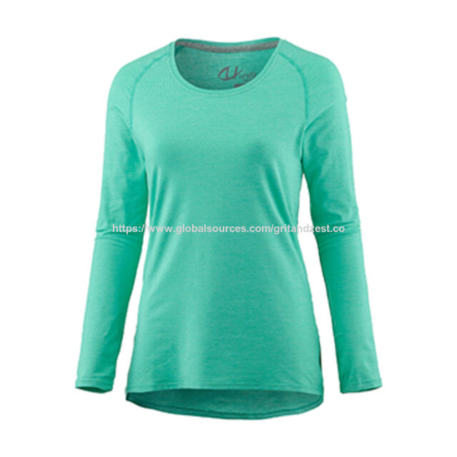 Tops de sport pour femmes OEM, hauts de gym d'entraînement de course à manches longues for sale at factory direct price