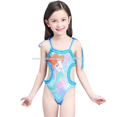 Compre Trajes De Baño De Niña Con Estampado De Sirena, Cintura