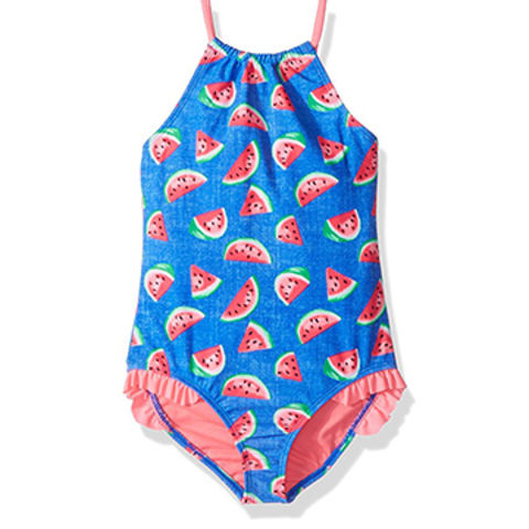 Buy Wholesale China Girls' Watermelon Print High Neck Swimwear ...