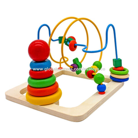 wooden bead maze toy